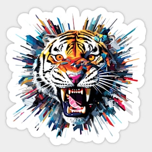 Tiger Animal Freedom World Wildlife Wonder Abstract Sticker